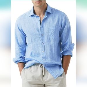 JMIERR Men's Casual Cotton Linen Shirt